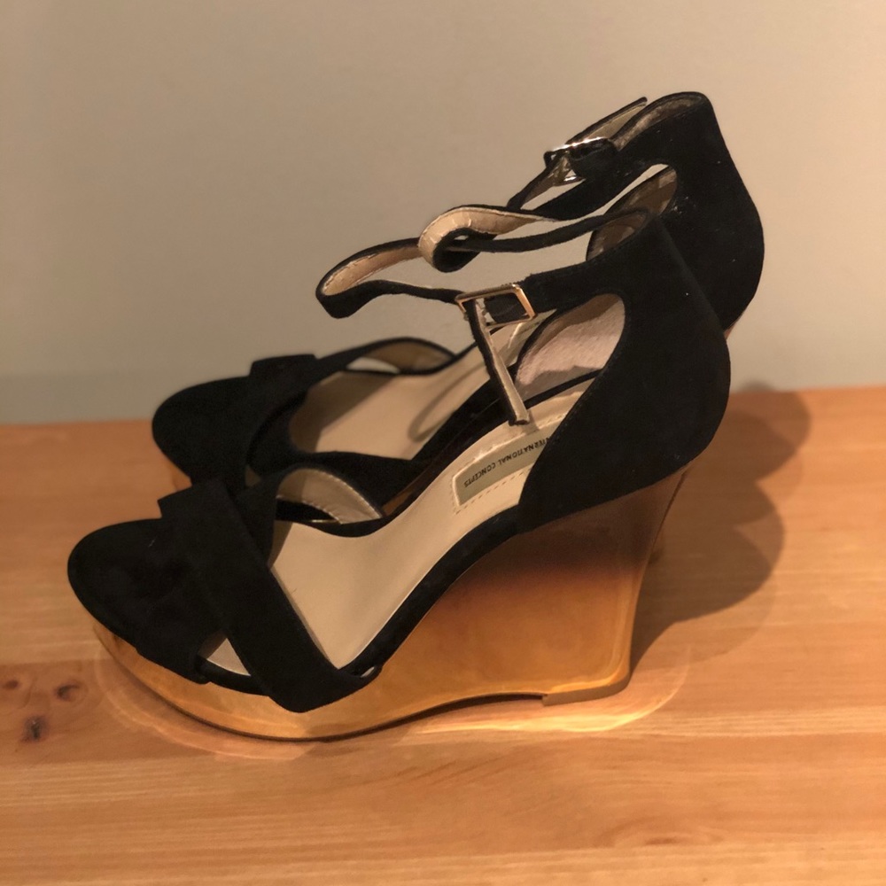 Black + Gold Ombré Wedges
